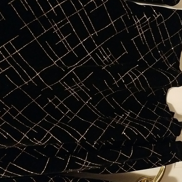 Black and Gold Velvet Jacket with Black Velvet Camisole. 1X - Picture 9 of 10